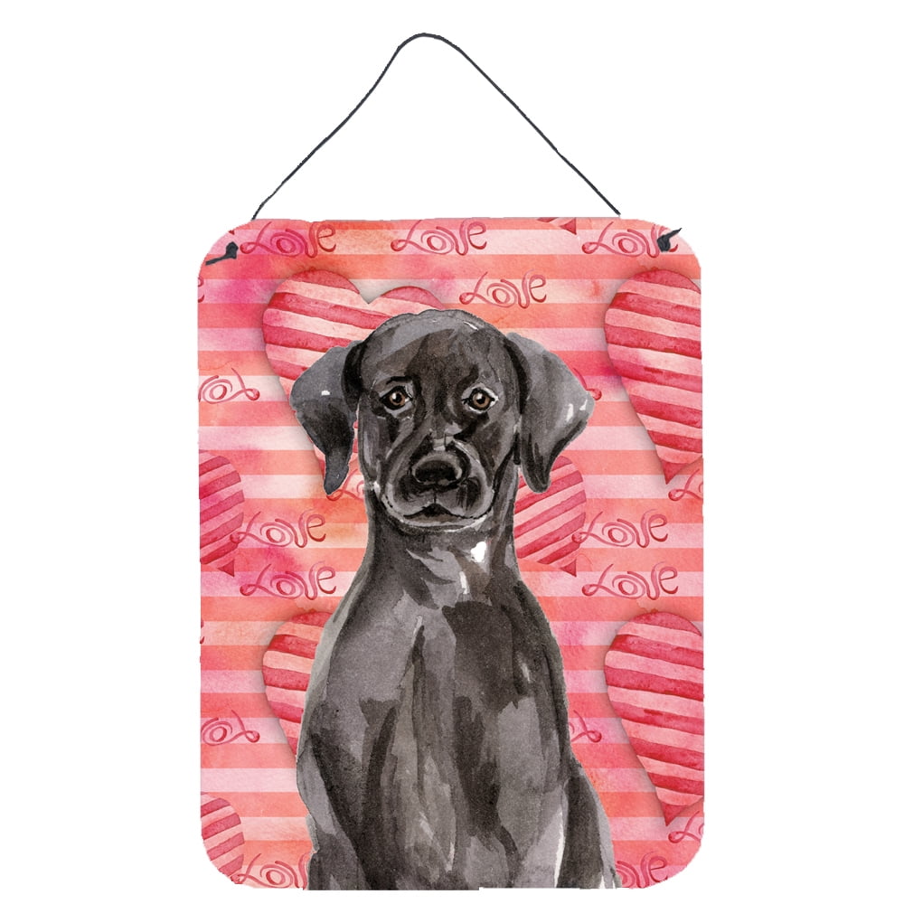 Picture of Carolines Treasures BB9468DS1216 Black & Labrador Love Wall or Door Hanging Prints