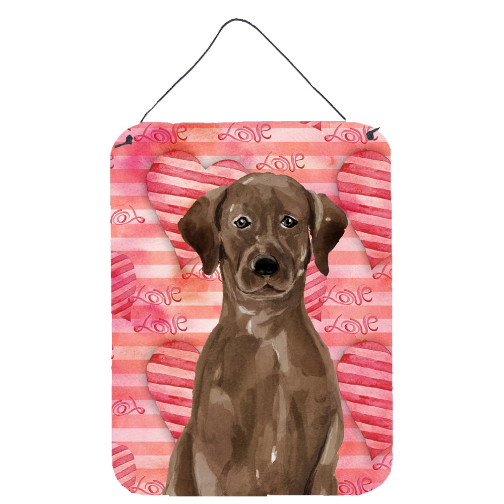 Picture of Carolines Treasures BB9470DS1216 Chocolate Labrador Love Wall or Door Hanging Prints