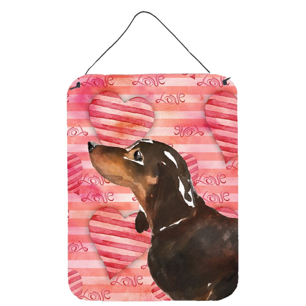 Picture of Carolines Treasures BB9475DS1216 Black & Tan Dachshund Love Wall or Door Hanging Prints