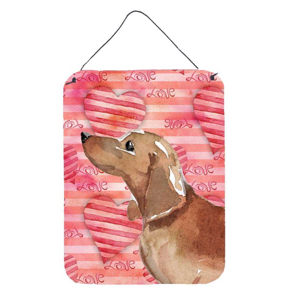 Picture of Carolines Treasures BB9476DS1216 Red & Tan Dachshund Love Wall or Door Hanging Prints