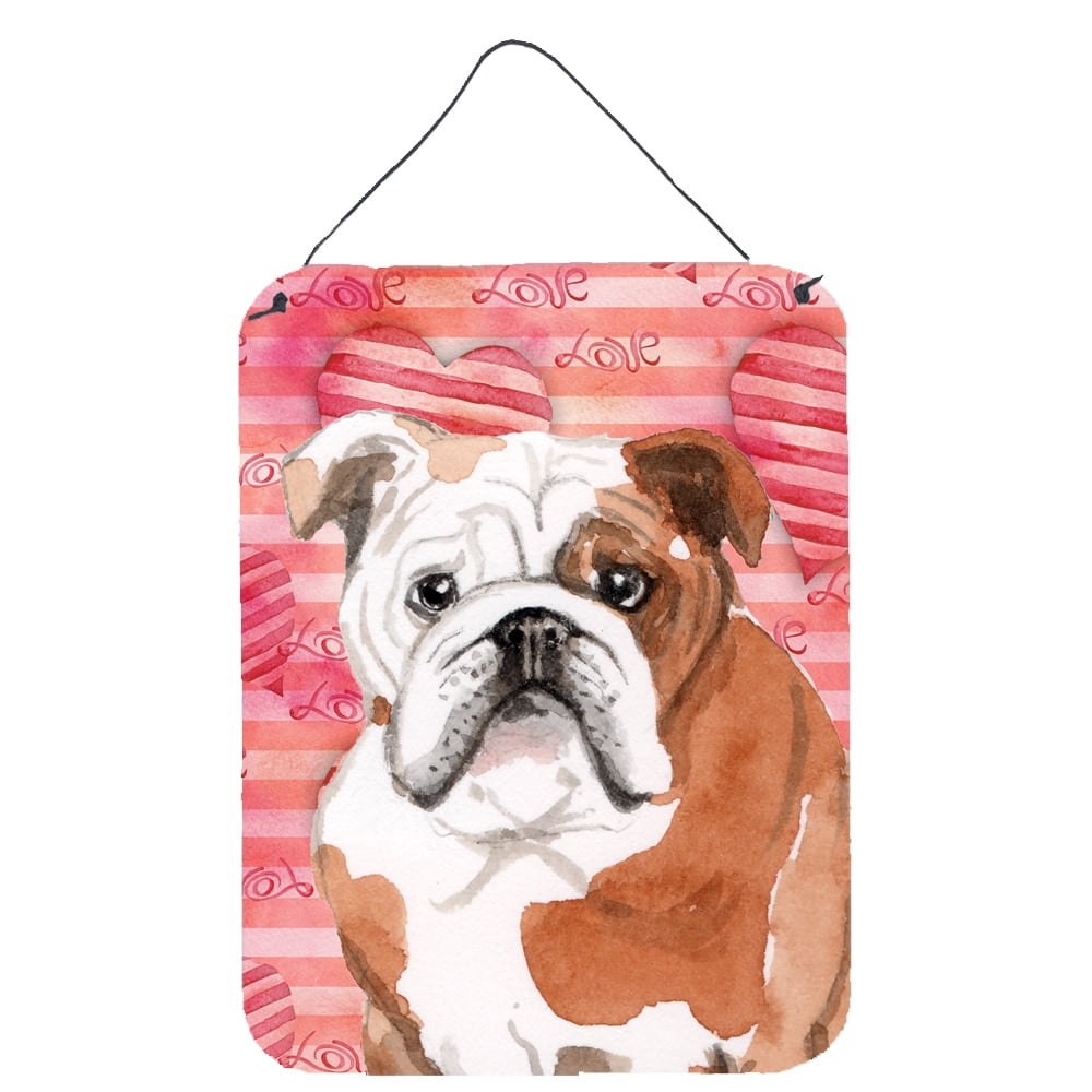 Picture of Carolines Treasures BB9486DS1216 English Bulldog Love Wall or Door Hanging Prints