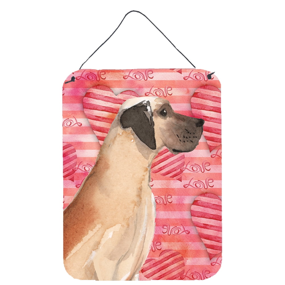 Picture of Carolines Treasures BB9489DS1216 Fawn Natural Great Dane Love Wall or Door Hanging Prints