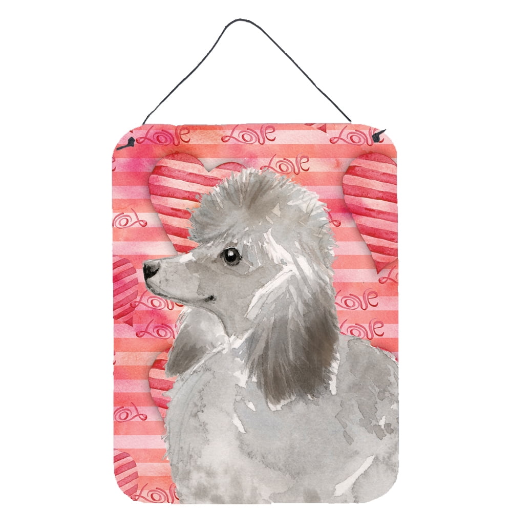Picture of Carolines Treasures BB9490DS1216 Grey Standard Poodle Love Wall or Door Hanging Prints