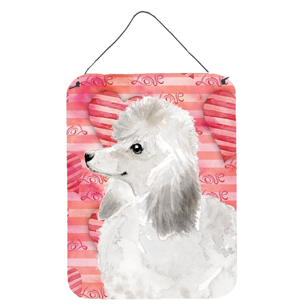 Picture of Carolines Treasures BB9491DS1216 White Standard Poodle Love Wall or Door Hanging Prints