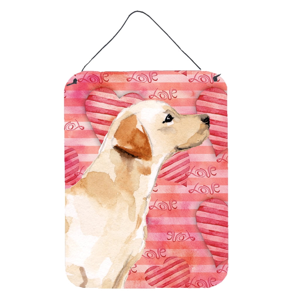 Picture of Carolines Treasures BB9493DS1216 Yellow Labrador No.2 Love Wall or Door Hanging Prints