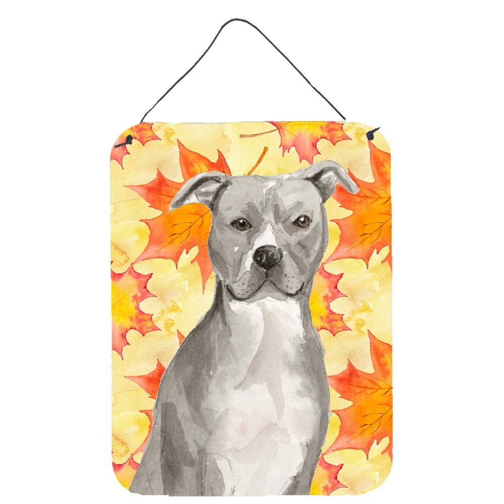 Picture of Carolines Treasures BB9500DS1216 Staffordshire Bull Terrier Fall Wall or Door Hanging Prints