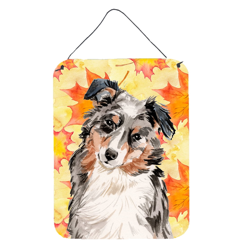 Picture of Carolines Treasures BB9502DS1216 Australian Shepherd Fall Wall or Door Hanging Prints