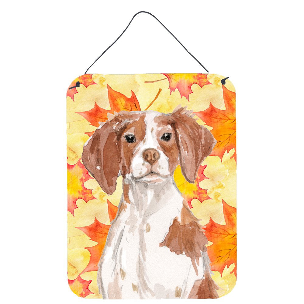 Picture of Carolines Treasures BB9504DS1216 Brittany Spaniel Fall Wall or Door Hanging Prints