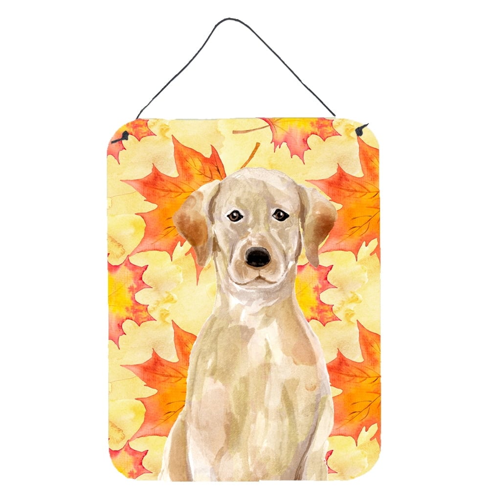 Picture of Carolines Treasures BB9506DS1216 Yellow Labrador Fall Wall or Door Hanging Prints