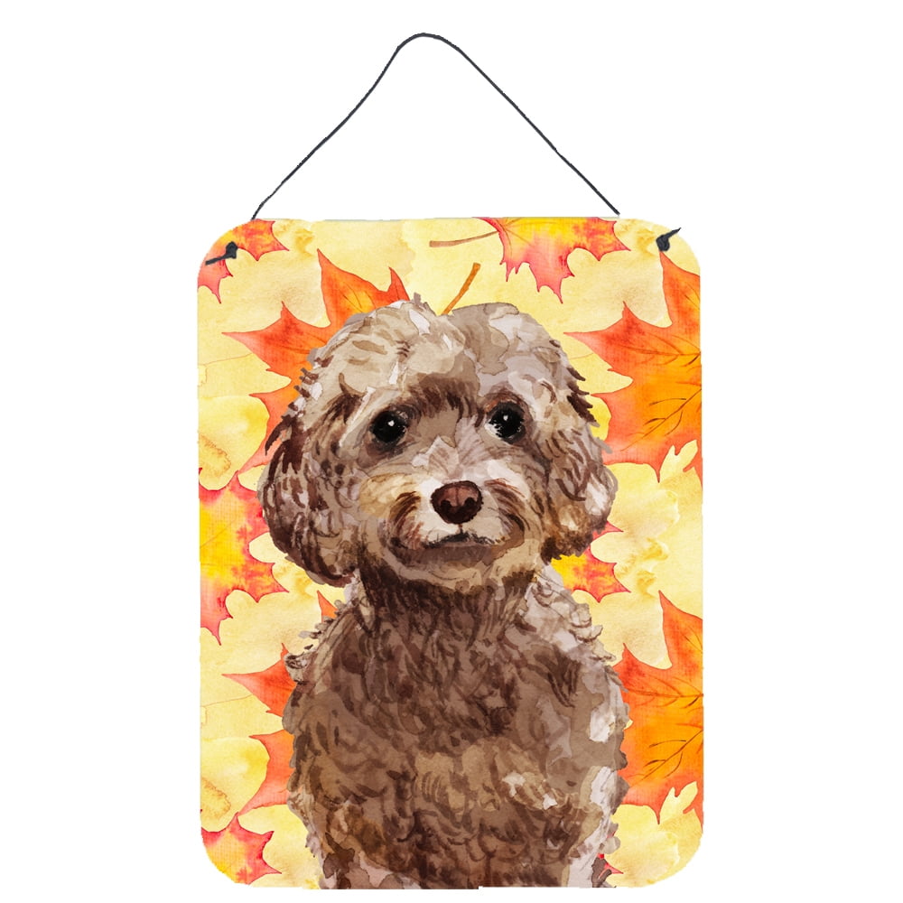 Picture of Carolines Treasures BB9514DS1216 Brown Cockapoo Fall Wall or Door Hanging Prints
