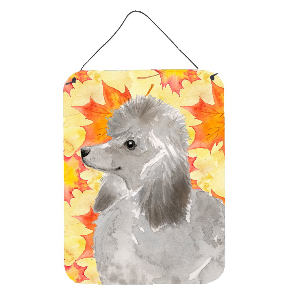 Picture of Carolines Treasures BB9525DS1216 Grey Standard Poodle Fall Wall or Door Hanging Prints