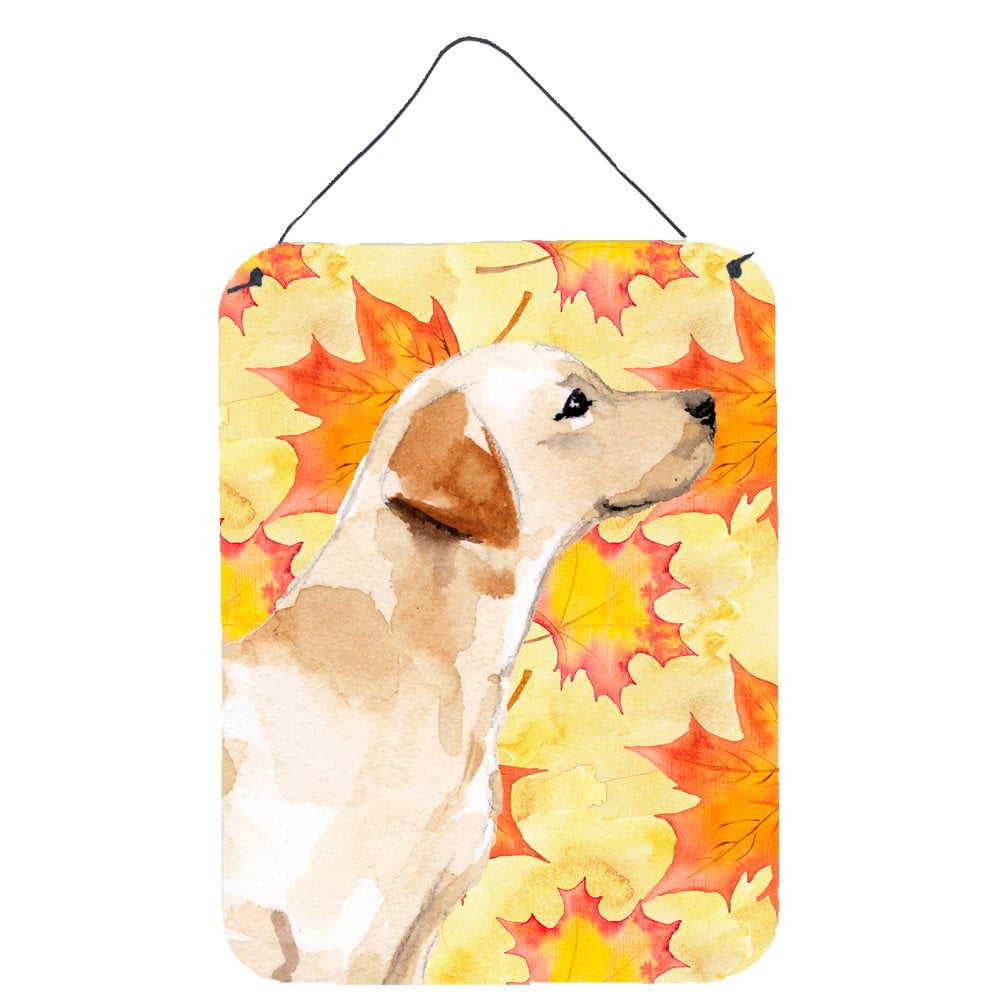 Picture of Carolines Treasures BB9528DS1216 Yellow Labrador No.2 Fall Wall or Door Hanging Prints