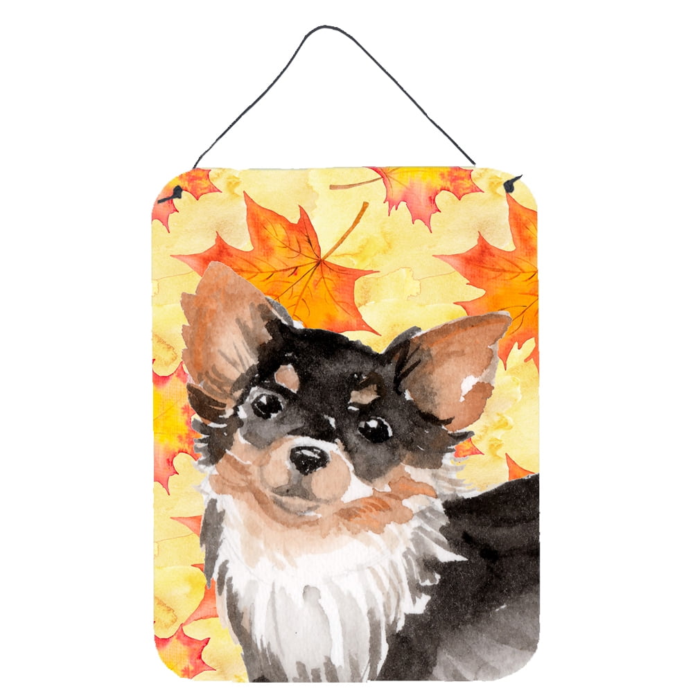 Picture of Carolines Treasures BB9529DS1216 Long Haired Chihuahua Fall Wall or Door Hanging Prints