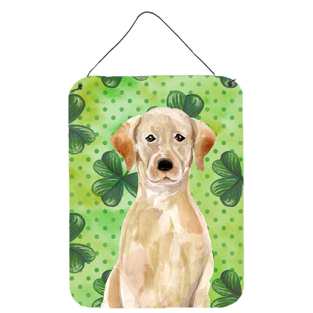 Picture of Carolines Treasures BB9541DS1216 Yellow Labrador St. Patricks Wall or Door Hanging Prints