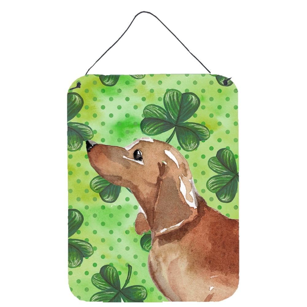 Picture of Carolines Treasures BB9546DS1216 Red & Tan Dachshund St. Patricks Wall or Door Hanging Prints