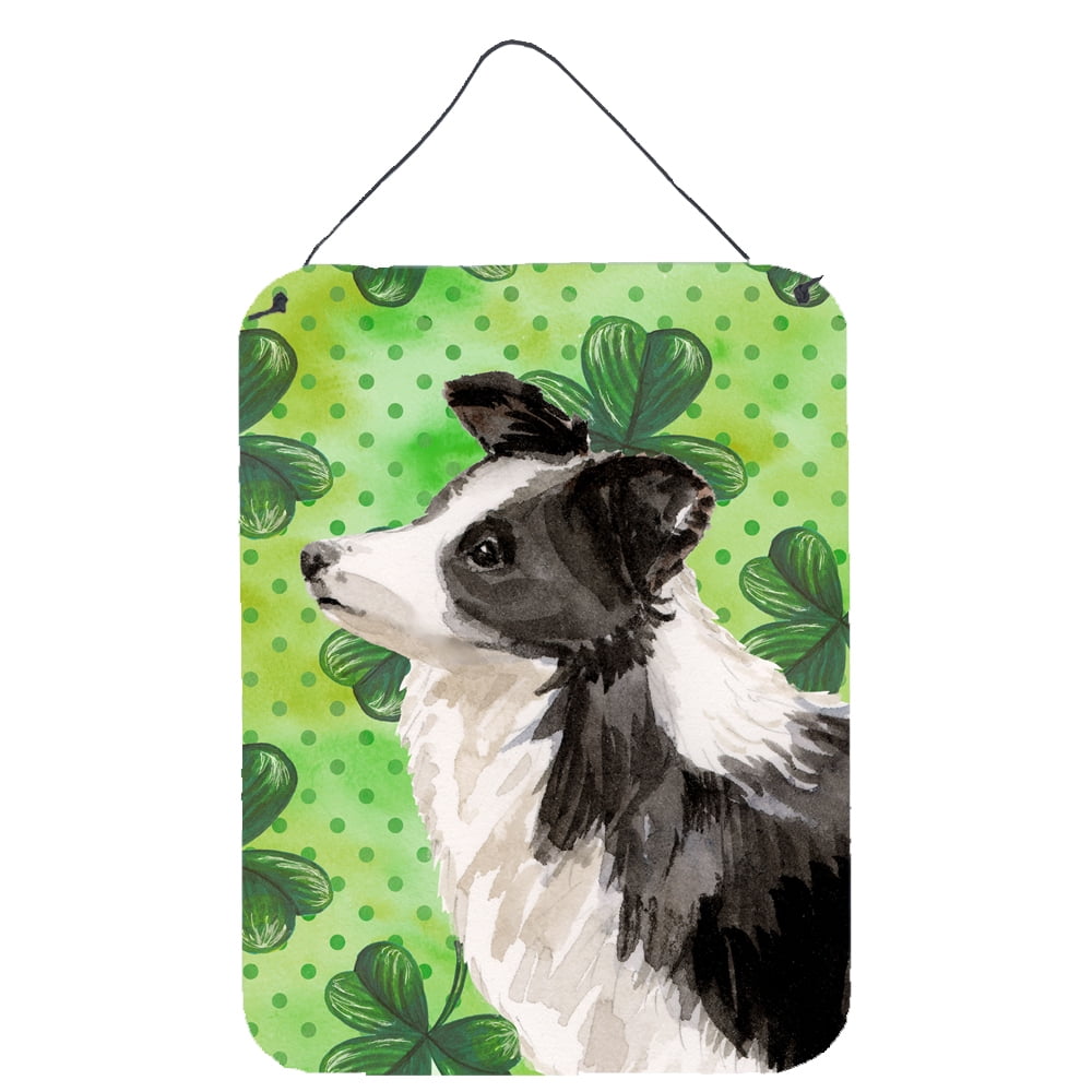 Picture of Carolines Treasures BB9548DS1216 Border Collie St. Patricks Wall or Door Hanging Prints