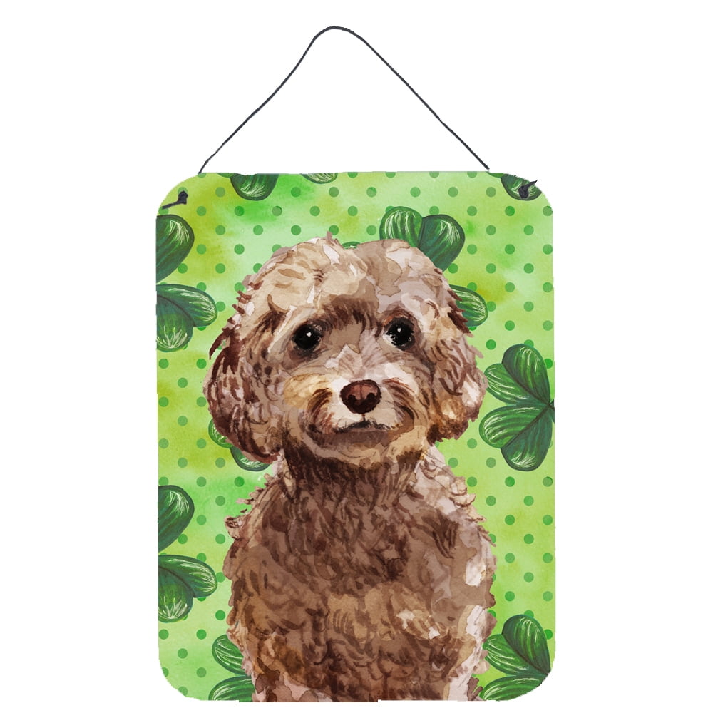 Picture of Carolines Treasures BB9549DS1216 Brown Cockapoo St. Patricks Wall or Door Hanging Prints