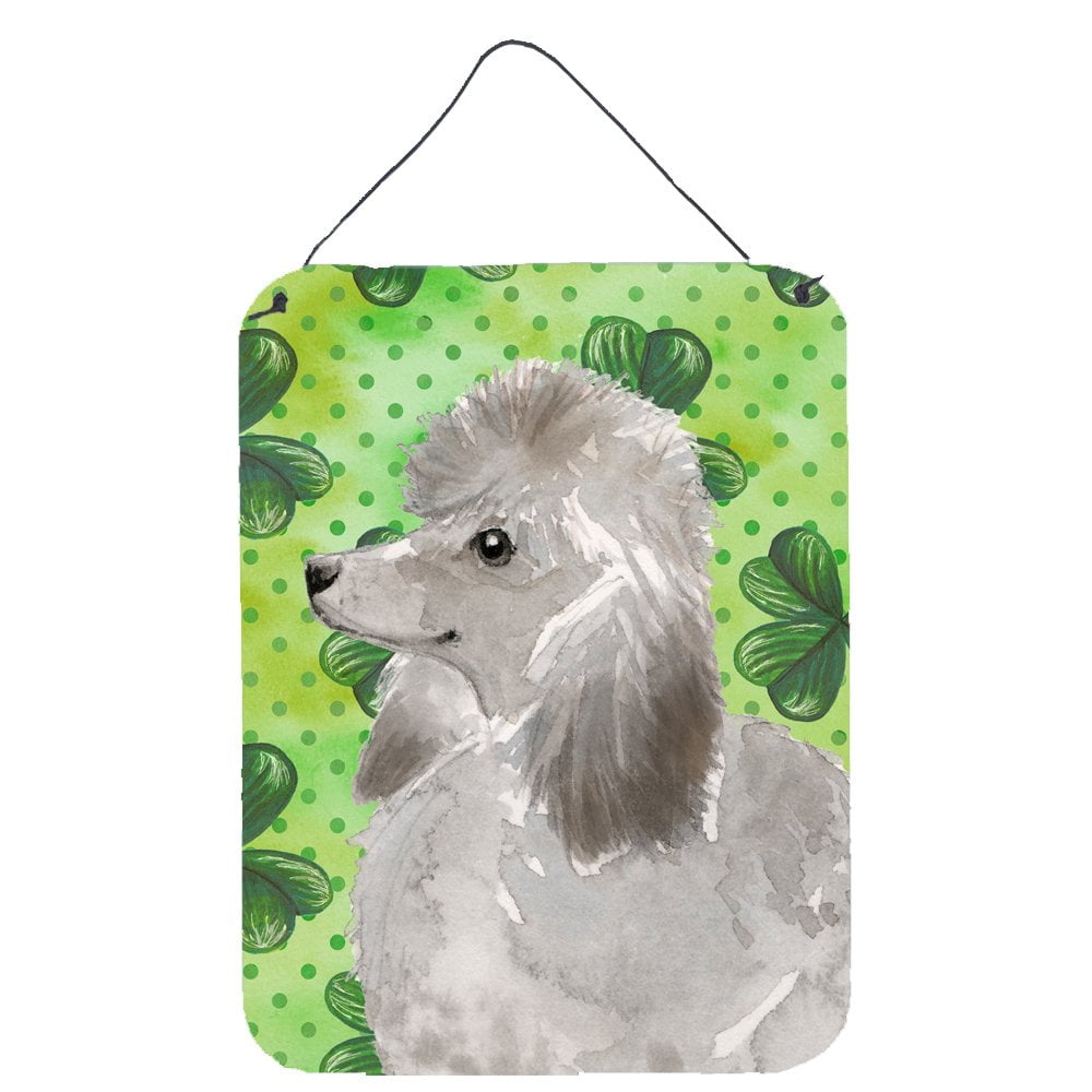 Picture of Carolines Treasures BB9560DS1216 Grey Standard Poodle St. Patricks Wall or Door Hanging Prints