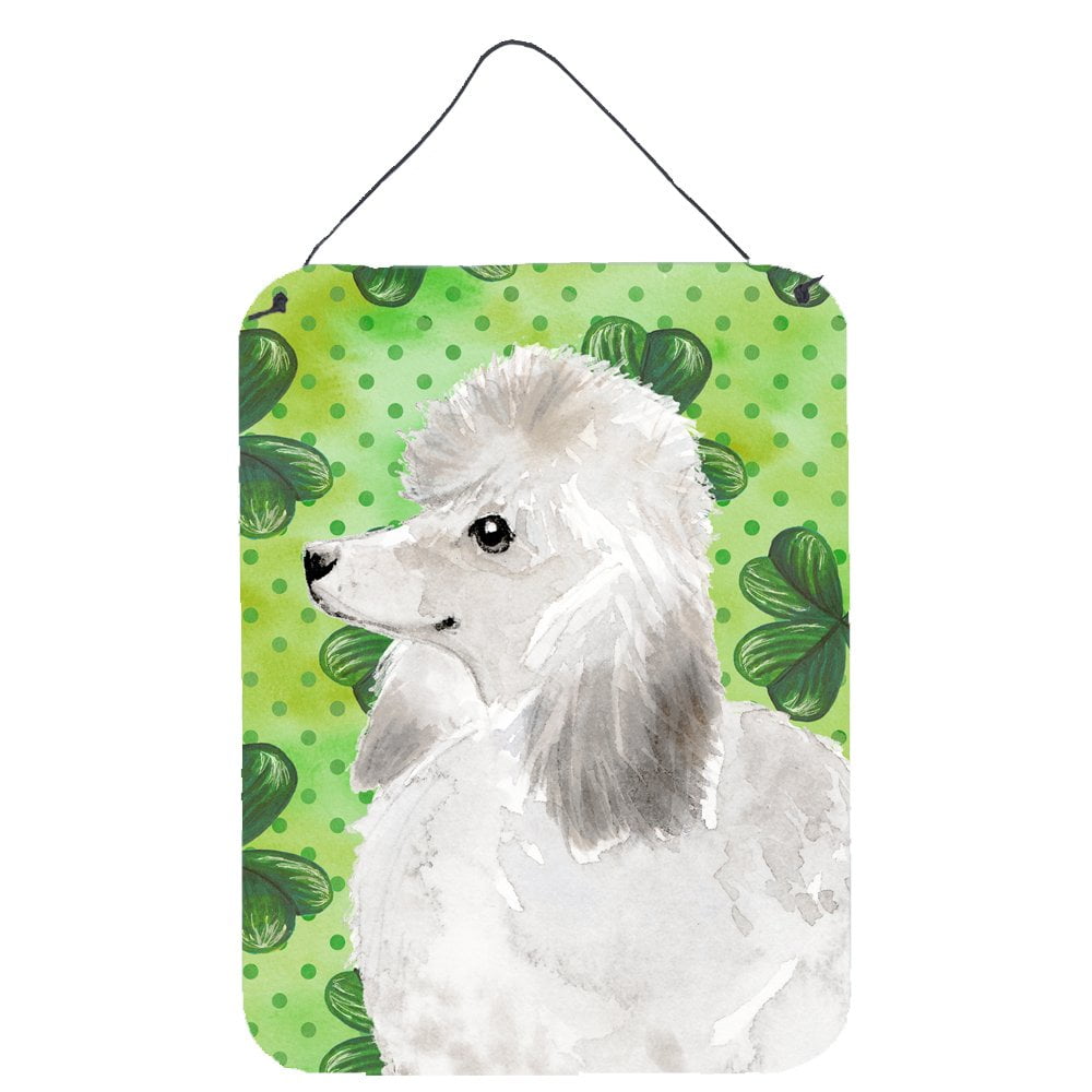 Picture of Carolines Treasures BB9561DS1216 White Standard Poodle St. Patricks Wall or Door Hanging Prints