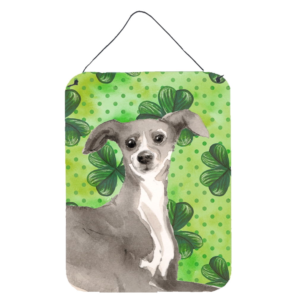Picture of Carolines Treasures BB9562DS1216 Italian Greyhound St. Patricks Wall or Door Hanging Prints