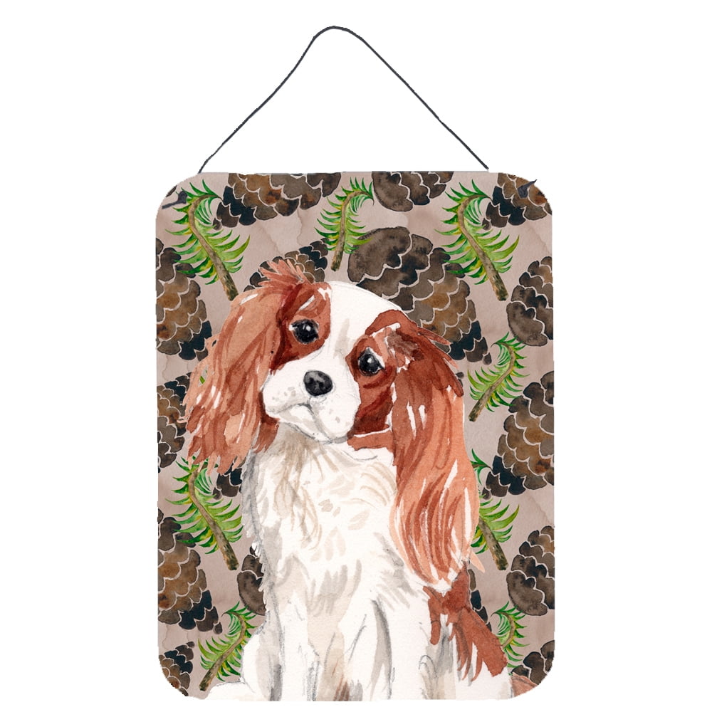 Picture of Carolines Treasures BB9568DS1216 Blenheim Cavalier Spaniel Pine Cones Wall or Door Hanging Prints