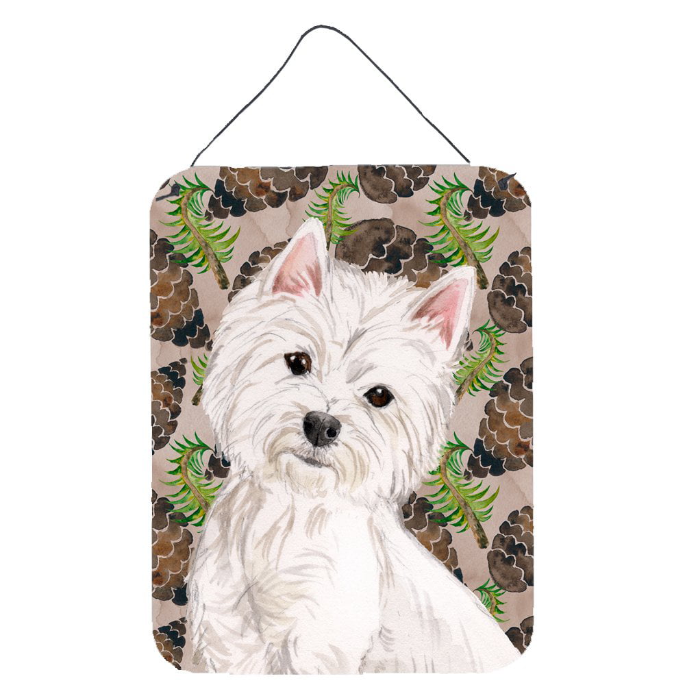 Picture of Carolines Treasures BB9569DS1216 Westie Pine Cones Wall or Door Hanging Prints