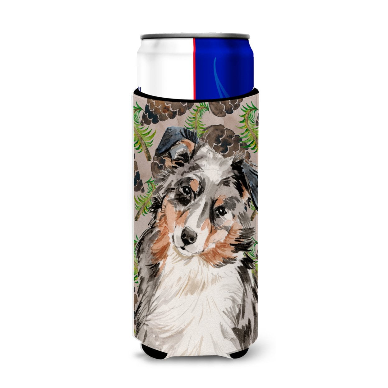Australian Shepherd Pine Cones Michelob Ultra Hugger for Slim Cans