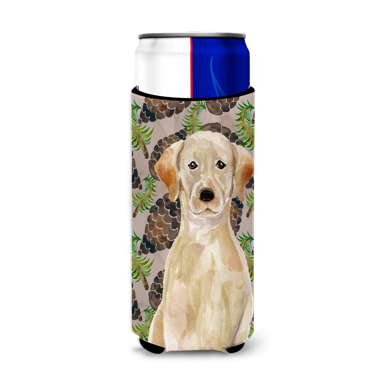 Yellow Labrador Pine Cones Michelob Ultra Hugger for Slim Cans