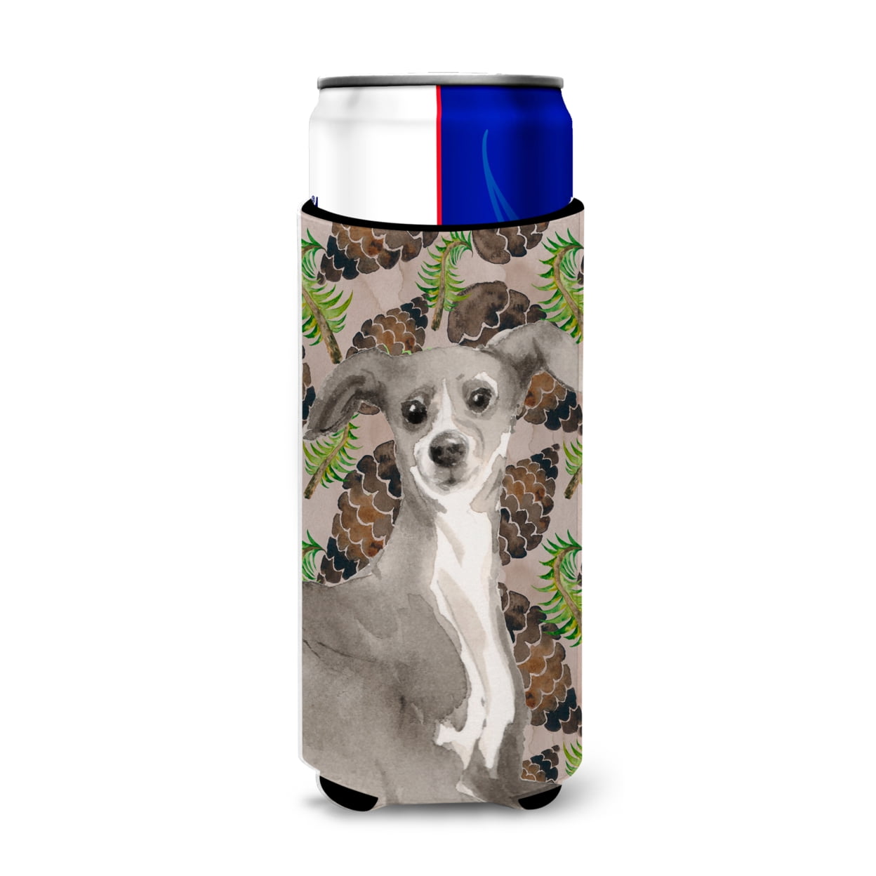 Italian Greyhound Pine Cones Michelob Ultra Hugger for Slim Cans