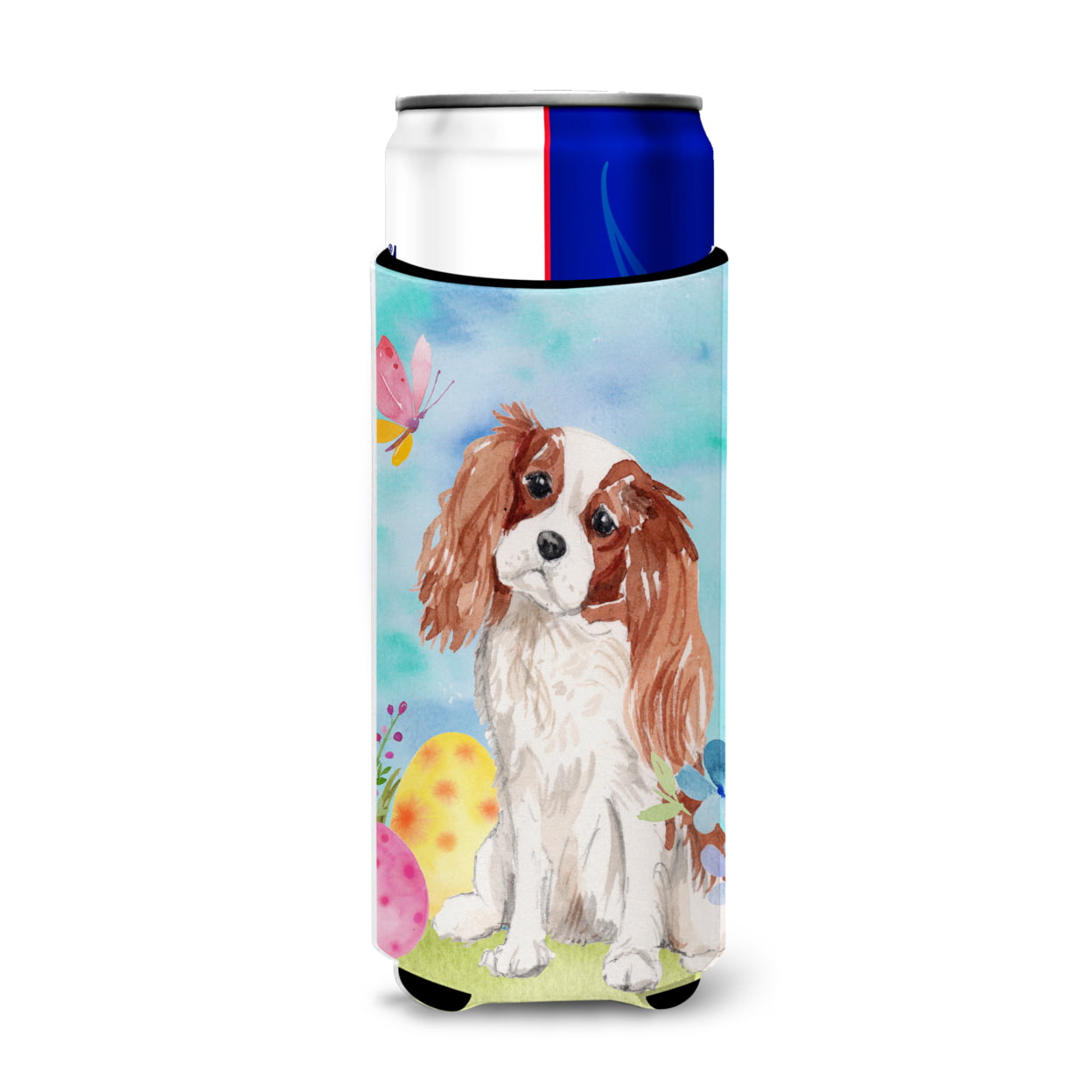 Blenheim Cavalier Spaniel Easter Michelob Ultra Hugger for Slim Cans