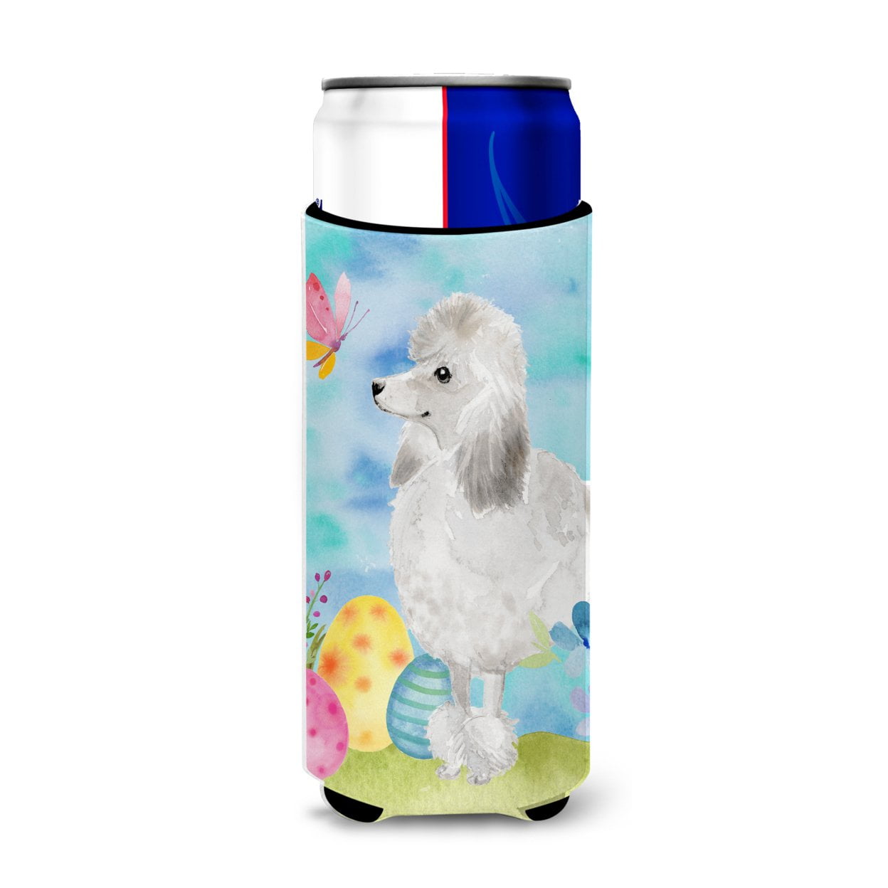 White Standard Poodle Easter Michelob Ultra Hugger for Slim Cans