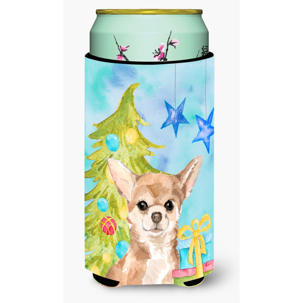 Chihuahua Christmas Tall Boys Beverage Insulator Hugger