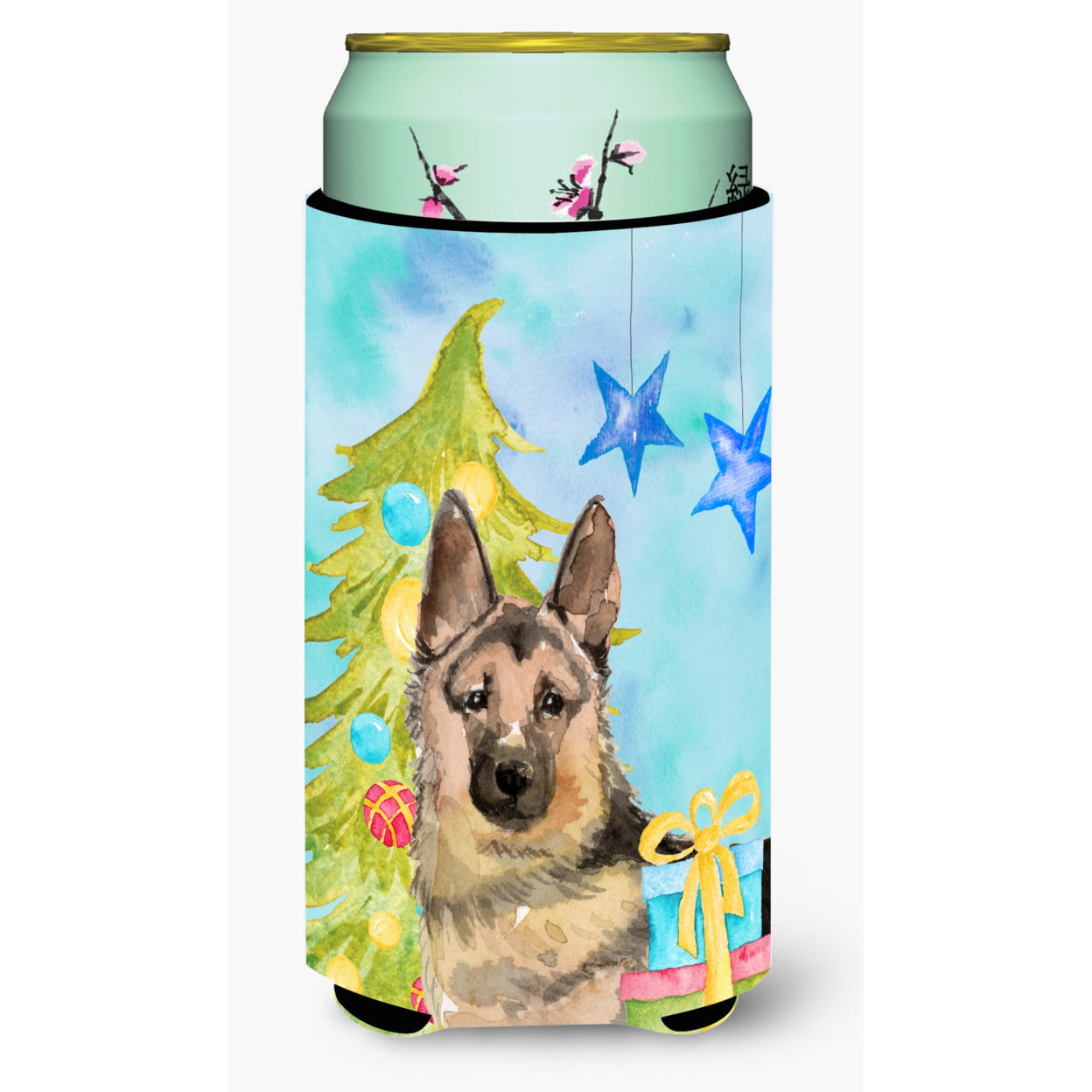 German Shepherd Christmas Tall Boys Beverage Insulator Hugger