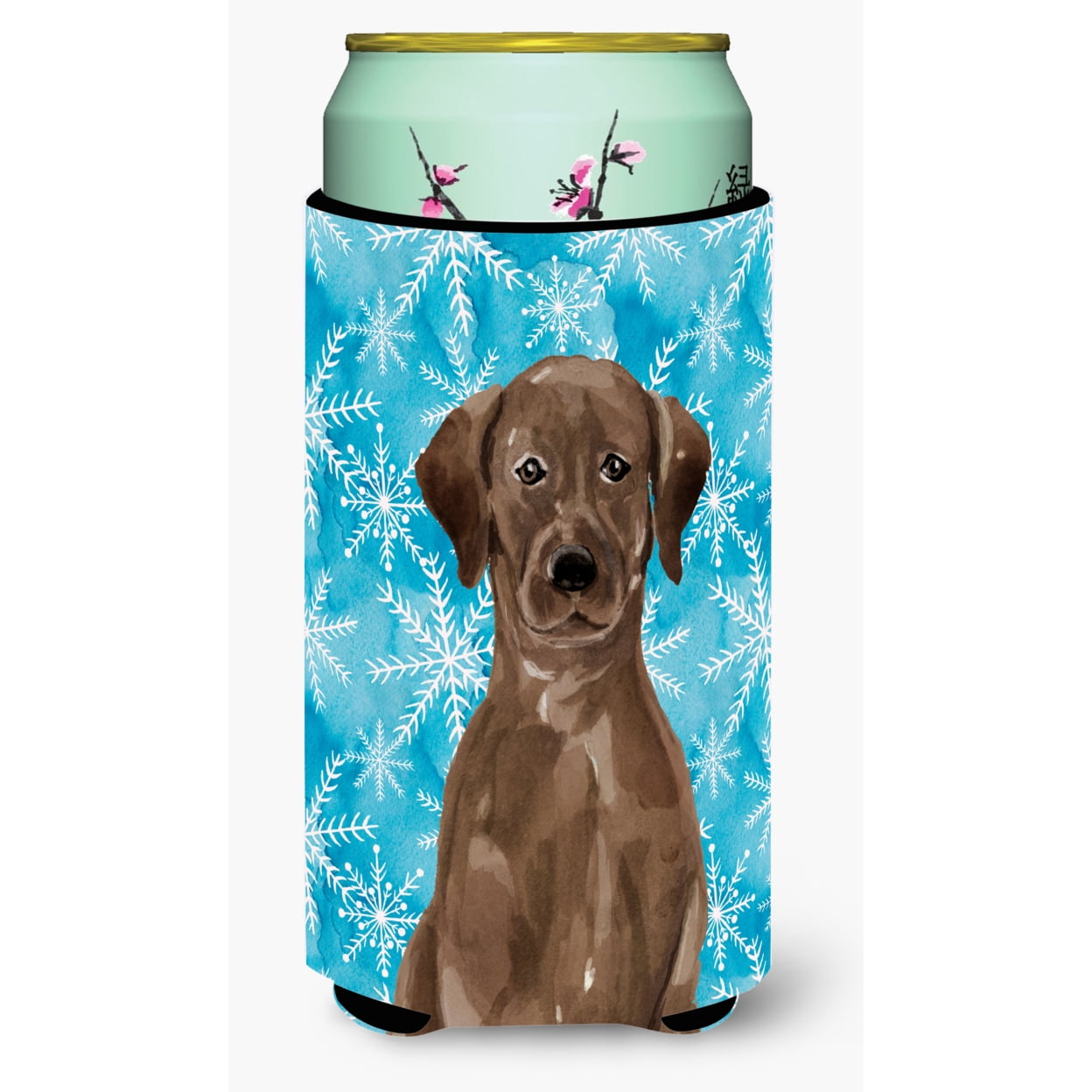 Chocolate Labrador Winter Tall Boys Beverage Insulator Hugger