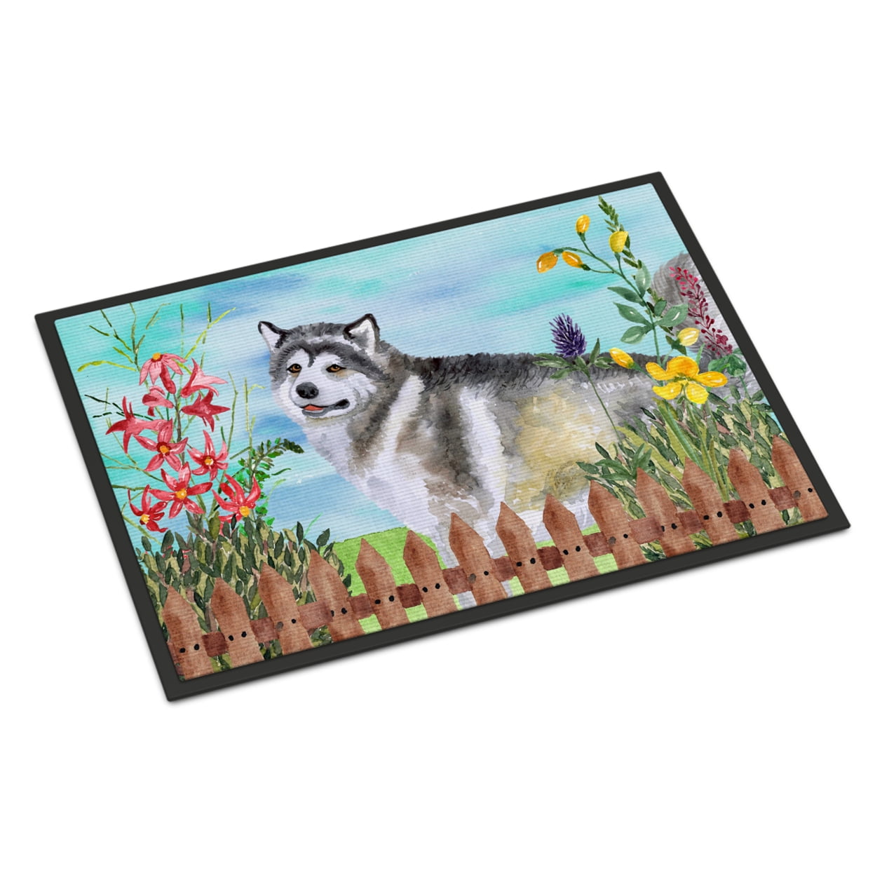 Alaskan Malamute Spring Indoor or Outdoor Mat - 18 x 27 in.