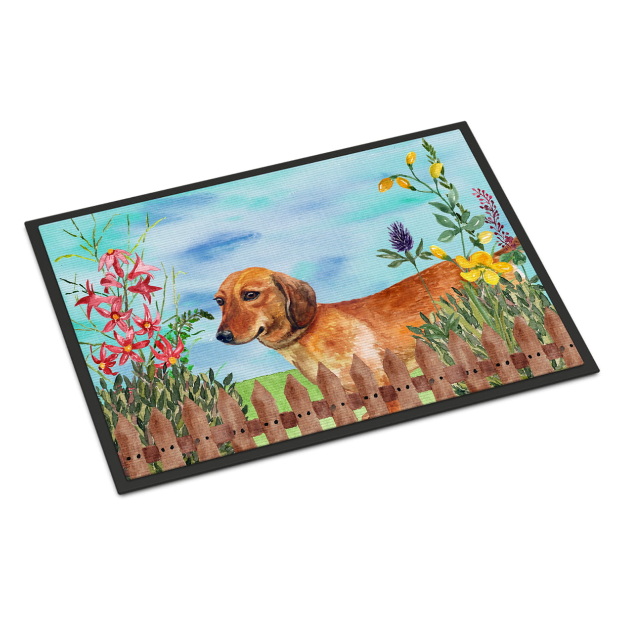 Dachshund Spring Indoor or Outdoor Mat - 18 x 27 in.