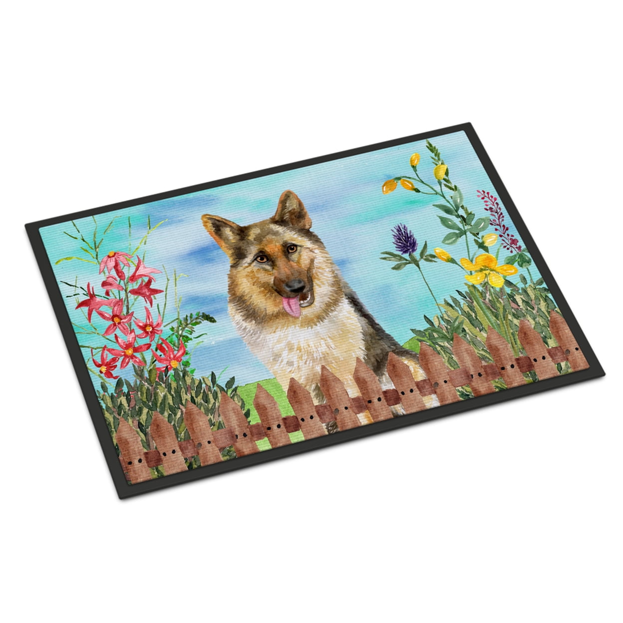 German Shepherd Spring Indoor or Outdoor Mat - 18 x 27 in.