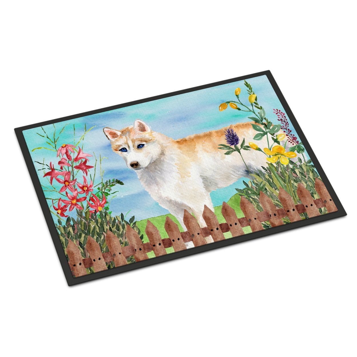 Siberian Husky Spring Indoor or Outdoor Mat - 18 x 27 in.