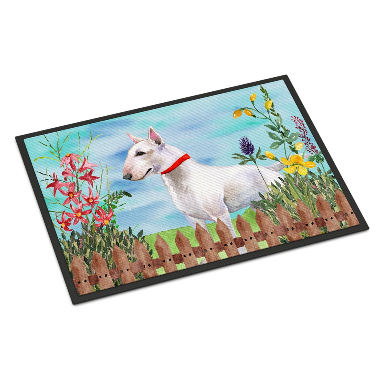 Bull Terrier Spring Indoor or Outdoor Mat - 18 x 27 in.