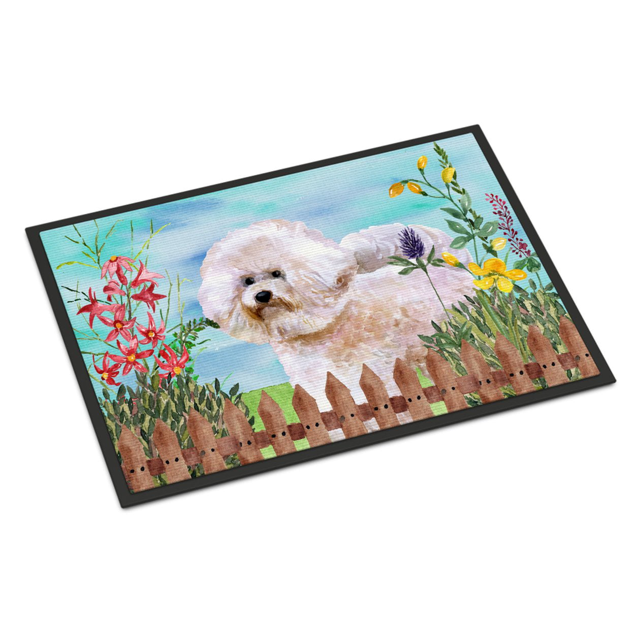 Bichon Frise No.2 Spring Indoor or Outdoor Mat - 18 x 27 in.