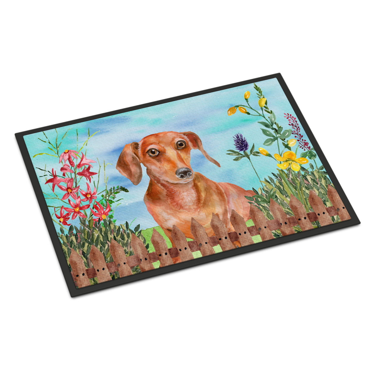 Red Dachshund Spring Indoor or Outdoor Mat - 18 x 27 in.