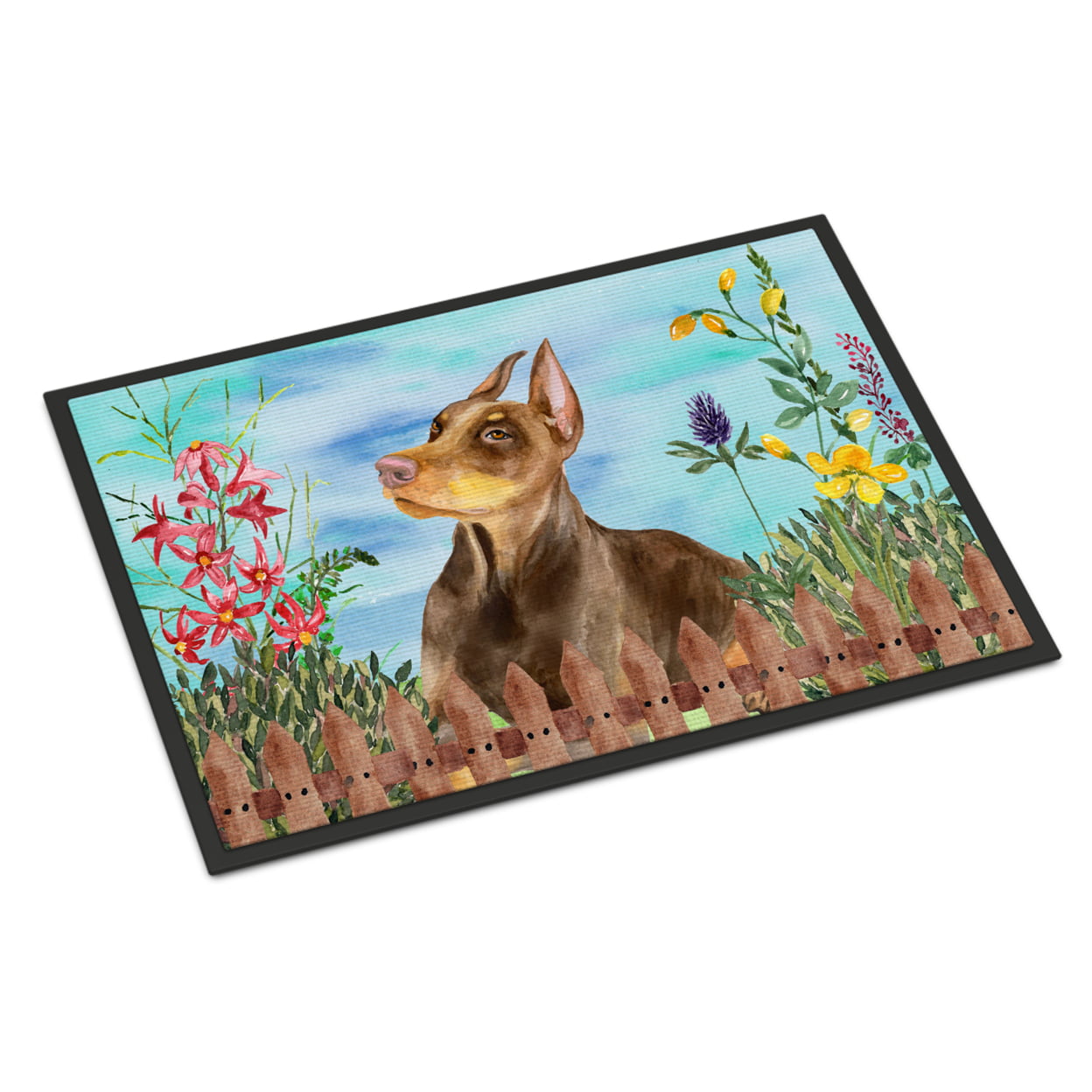 Doberman Pinscher Spring Indoor or Outdoor Mat - 18 x 27 in.