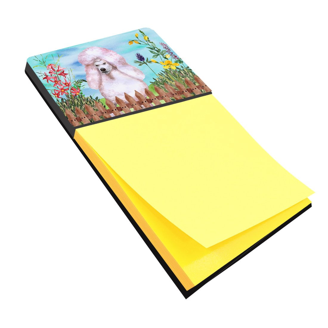 CK1279SN White Standard Poodle Spring Sticky Note Holder