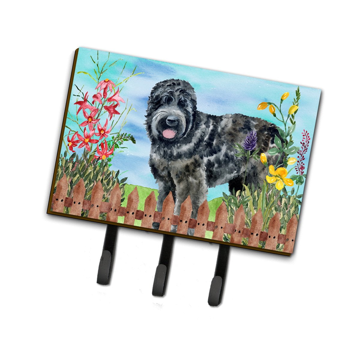 Black Russian Terrier Spring Leash or Key Holder