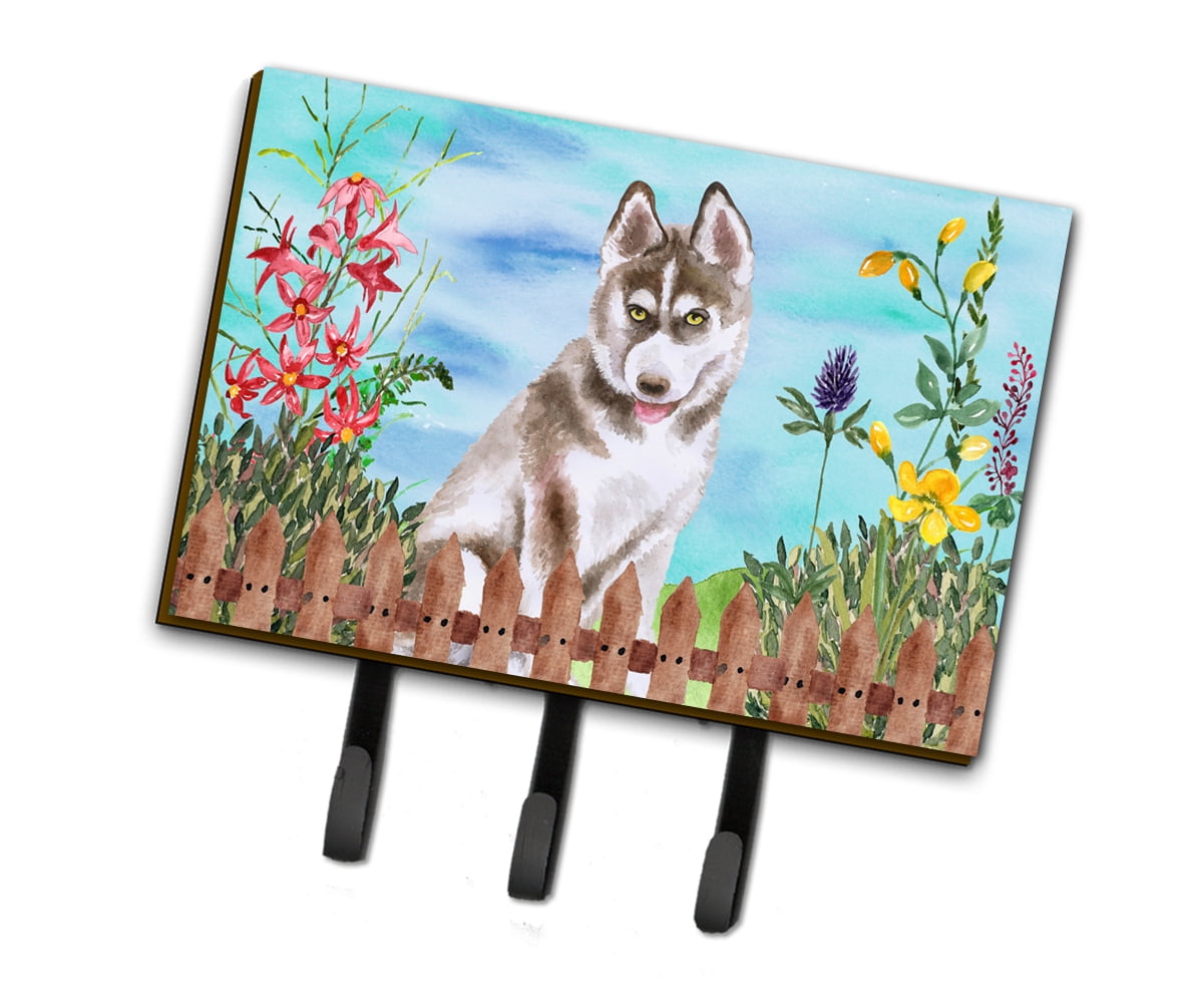 Siberian Husky Grey Spring Leash or Key Holder