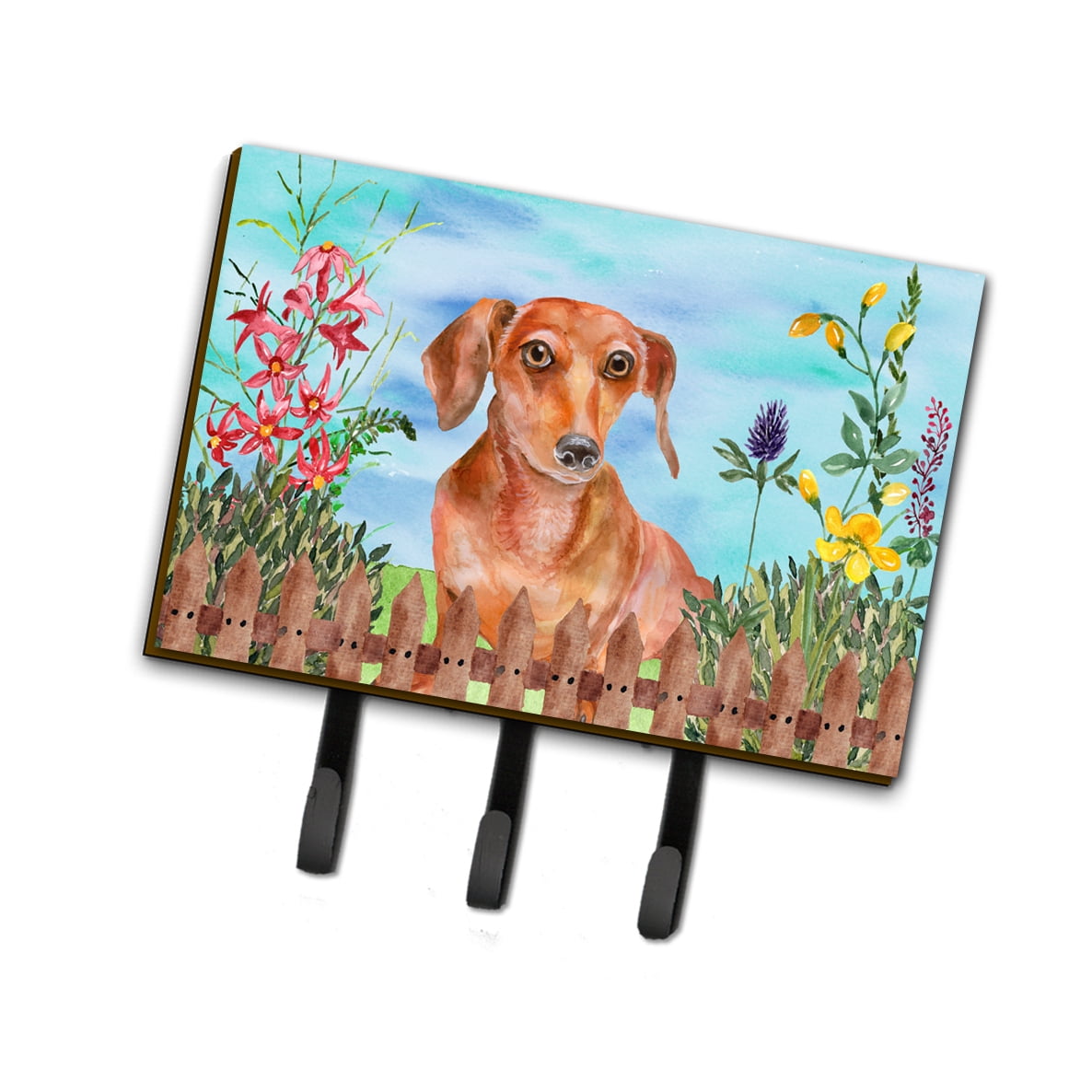 CK1269TH68 Red Dachshund Spring Leash or Key Holder