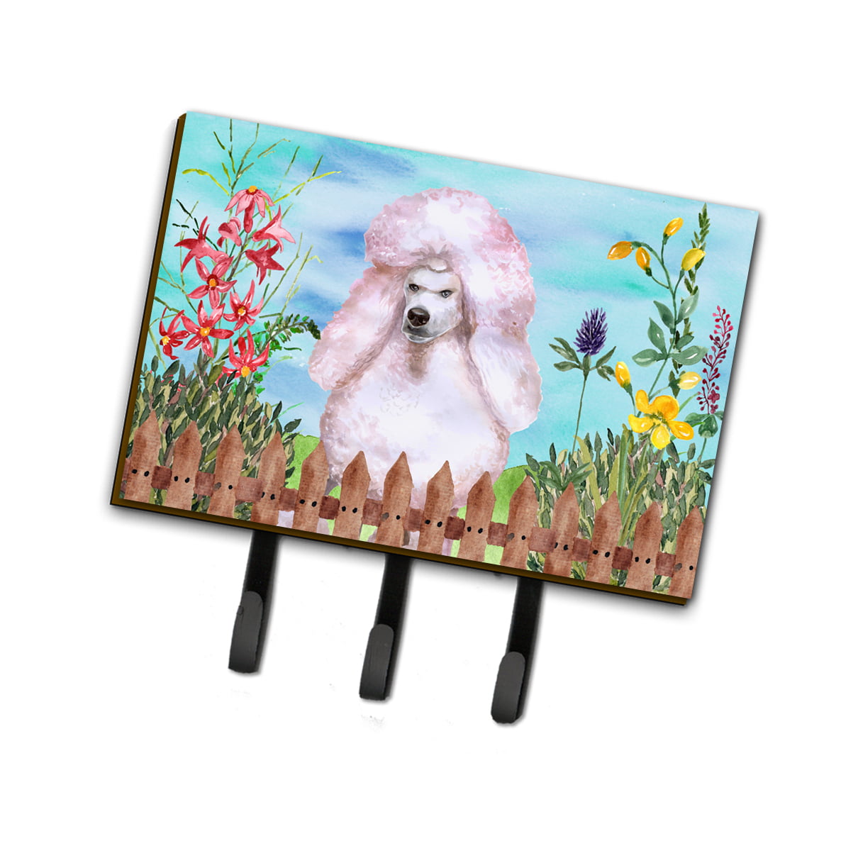 CK1279TH68 White Standard Poodle Spring Leash or Key Holder