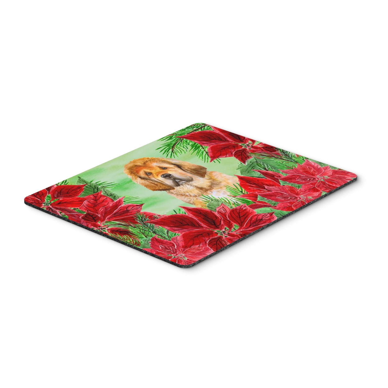 Tibetan Mastiff Poinsettas Mouse Pad, Hot Pad or Trivet