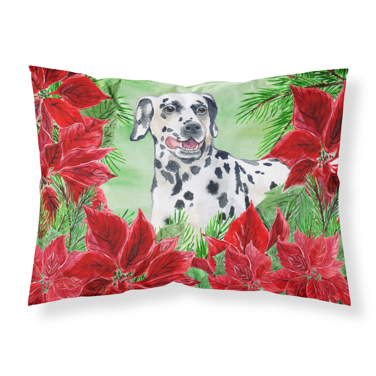 Dalmatian Poinsettas Fabric Standard Pillowcase