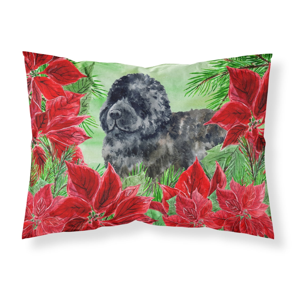 Newfoundland Poinsettas Fabric Standard Pillowcase